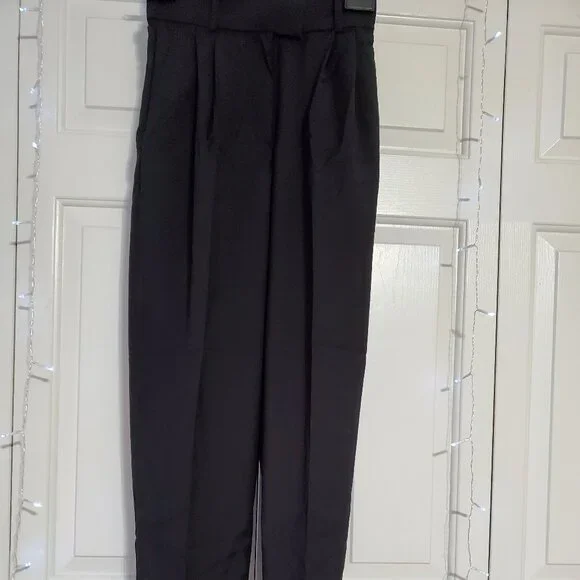 H&M Women Black Creased Pants Size US 2 NWT - Picture 2 of 3